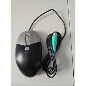 Genuine HP M-SBF96 Silver/Black Three Button PS/2 Optical Scroll Wheel Mouse